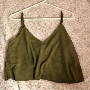 Olive suede tank top